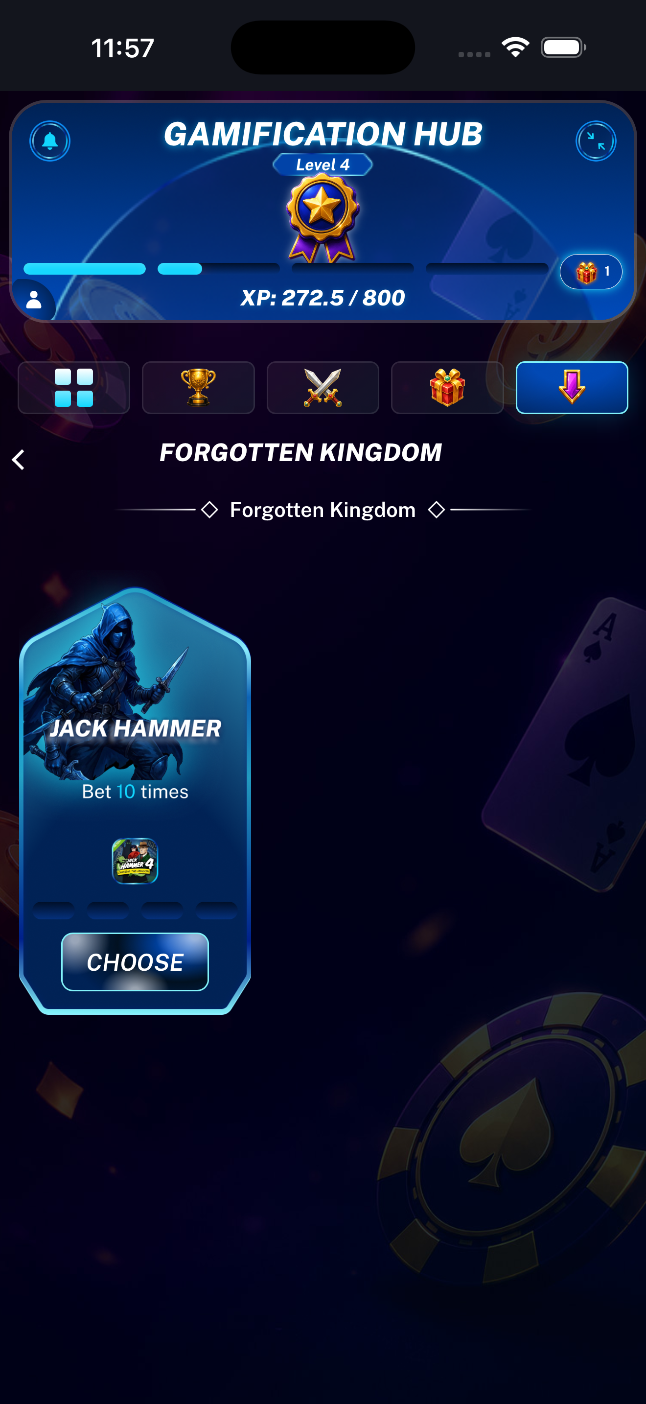 Journey path task displayed on a mobile phone